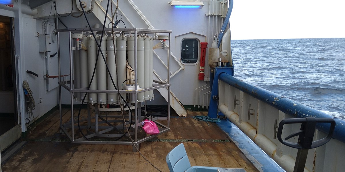 The CTD rosette standing on deck